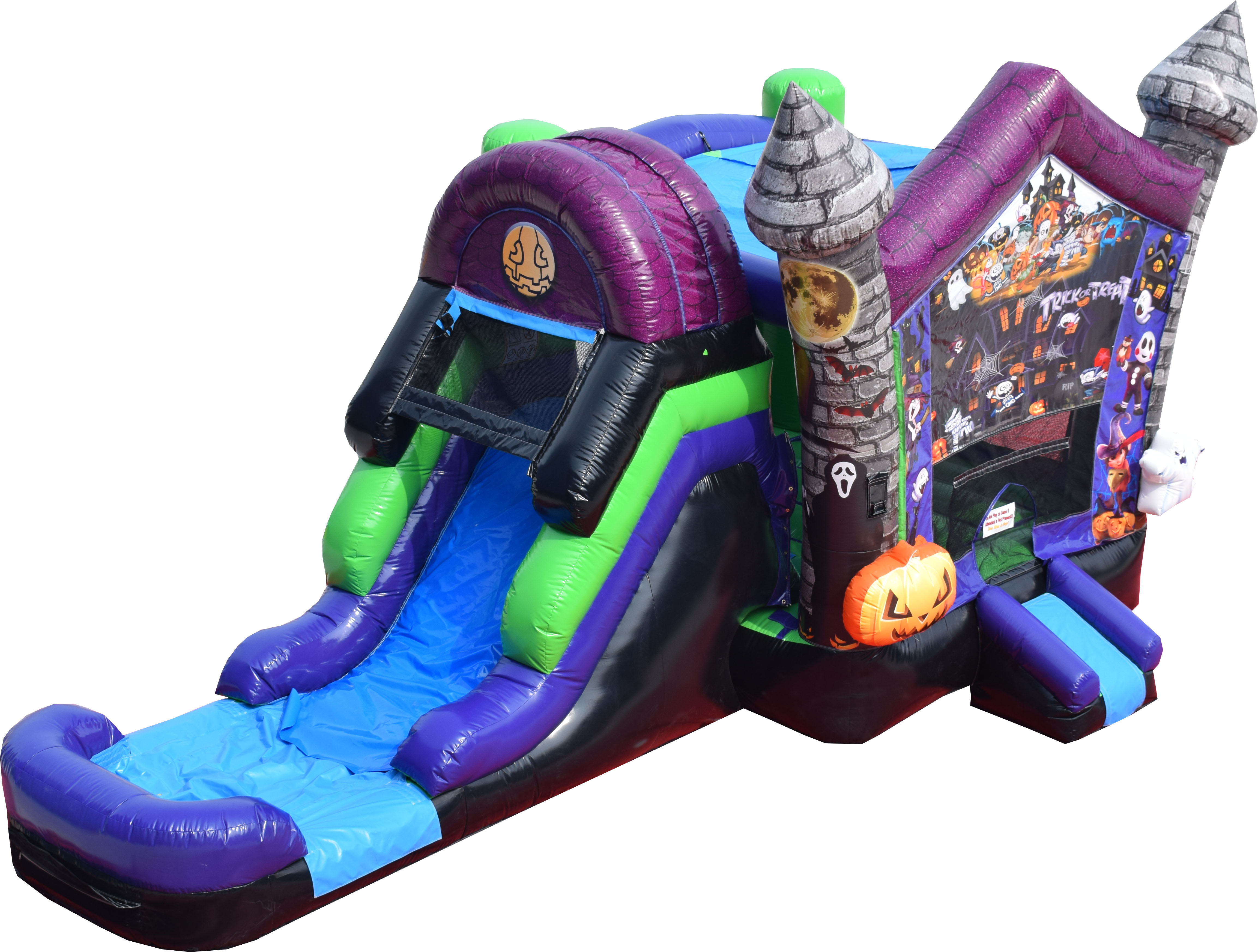 Haunted House Waterslide Combo with Pool